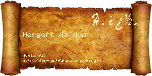 Hergert Édua névjegykártya